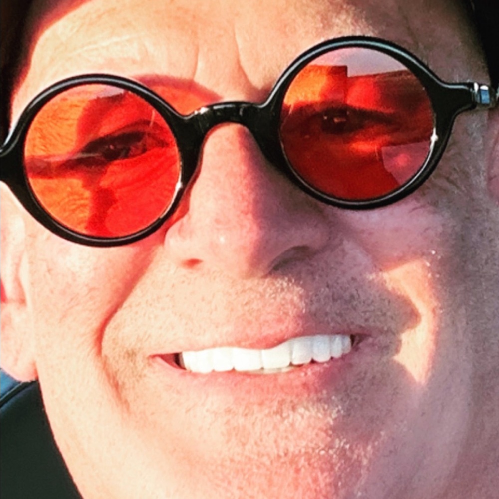 Moscot Round Black Frames With Orange Lenses - image 3